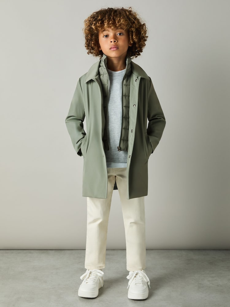 Palton Reiss Logan din gabardină cu vestă detașabilă - Imaginea 2 din 5 Palton Reiss Logan din gabardină cu vestă detașabilă - Imaginea 2 din 5