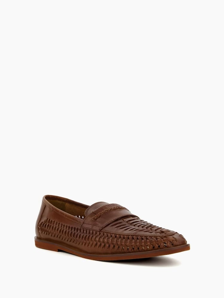 Dune London Brown Brickles Woven Loafers - Image 5 of 8