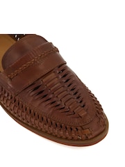 Dune London Brown Brickles Woven Loafers - Image 8 of 8
