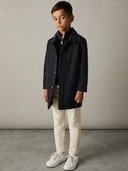Azul marino - Reiss Logan Gabardine Coat with Removable Gilet - Imagen 3 de 4