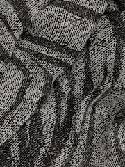Reiss Black/Grey Tabitha Animal Printed Midi Dress - Image 5 of 5