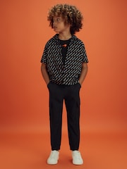 Reiss Black Lane 9-13 yrs McLaren F1 Ribbed Cotton Embroidered Vest - Image 1 of 5