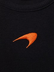 Reiss Black Lane 9-13 yrs McLaren F1 Ribbed Cotton Embroidered Vest - Image 5 of 5
