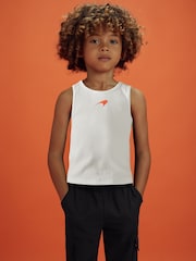 Reiss White Lane 9-13 yrs McLaren F1 Ribbed Cotton Embroidered Vest - Image 3 of 3