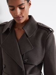 Reiss Charcoal Mabel Atelier Wool And Cashmere Trench Coat - Image 4 of 7