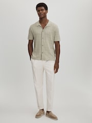 Paige Cotton-Linen Knitted Check Shirt - Image 3 of 6