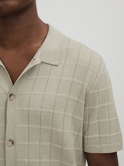 Paige Cotton-Linen Knitted Check Shirt - Image 4 of 6