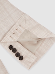 Reiss Stone Oe Belmondo Double-Breasted Check Suit Blazer Regular-Fit - Image 5 of 6