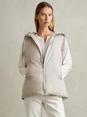 Reiss Neutral Farley Padded Hooded Gilet - Image 4 of 6