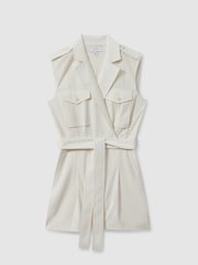 Reiss Ivory Rory Wool Blend Double Breasted Playsuit - Image 2 of 6