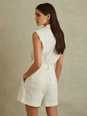 Reiss Ivory Rory Wool Blend Double Breasted Playsuit - Image 4 of 6