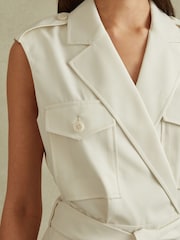 Reiss Ivory Rory Wool Blend Double Breasted Playsuit - Image 5 of 6