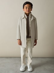 Reiss Stone Logan 3-9 yrs Gabardine Coat with Removable Gilet - Image 3 of 4