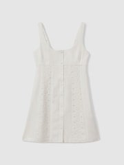 Reiss Ivory Dorothea Linen Broderie Mini Dress - Image 2 of 5