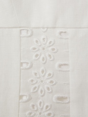 Reiss Ivory Dorothea Linen Broderie Mini Dress - Image 5 of 5