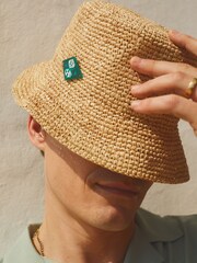 Reiss Natural Corallo Reiss | Ché Raffia Bucket Hat - Image 1 of 4