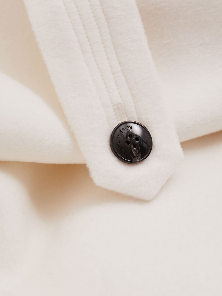 Reiss Cream Evelyn Atelier Blindseam Wool and Cashmere Coat - Image 7 of 7 Reiss Cream Evelyn Atelier Blindseam Wool and Cashmere Coat - Image 7 of 7