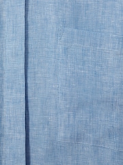 Reiss Blue Winona Relaxed Sleeve Linen Shirt - Image 5 of 5