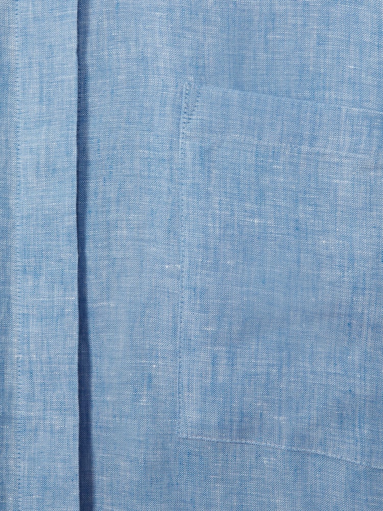 Reiss Blue Winona Relaxed Sleeve Linen Shirt - Image 5 of 5