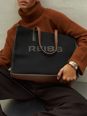 Reiss Black Lola Canvas Logo Tote - Image 2 of 4