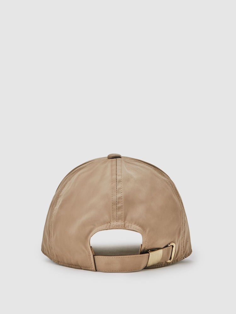Buy Reiss Taupe Nicole Logo-Embroidered Baseball Cap from the Next