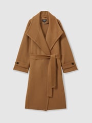 Reiss Camel Evelyn Atelier Blindseam Wool and Cashmere Coat - Image 2 of 6