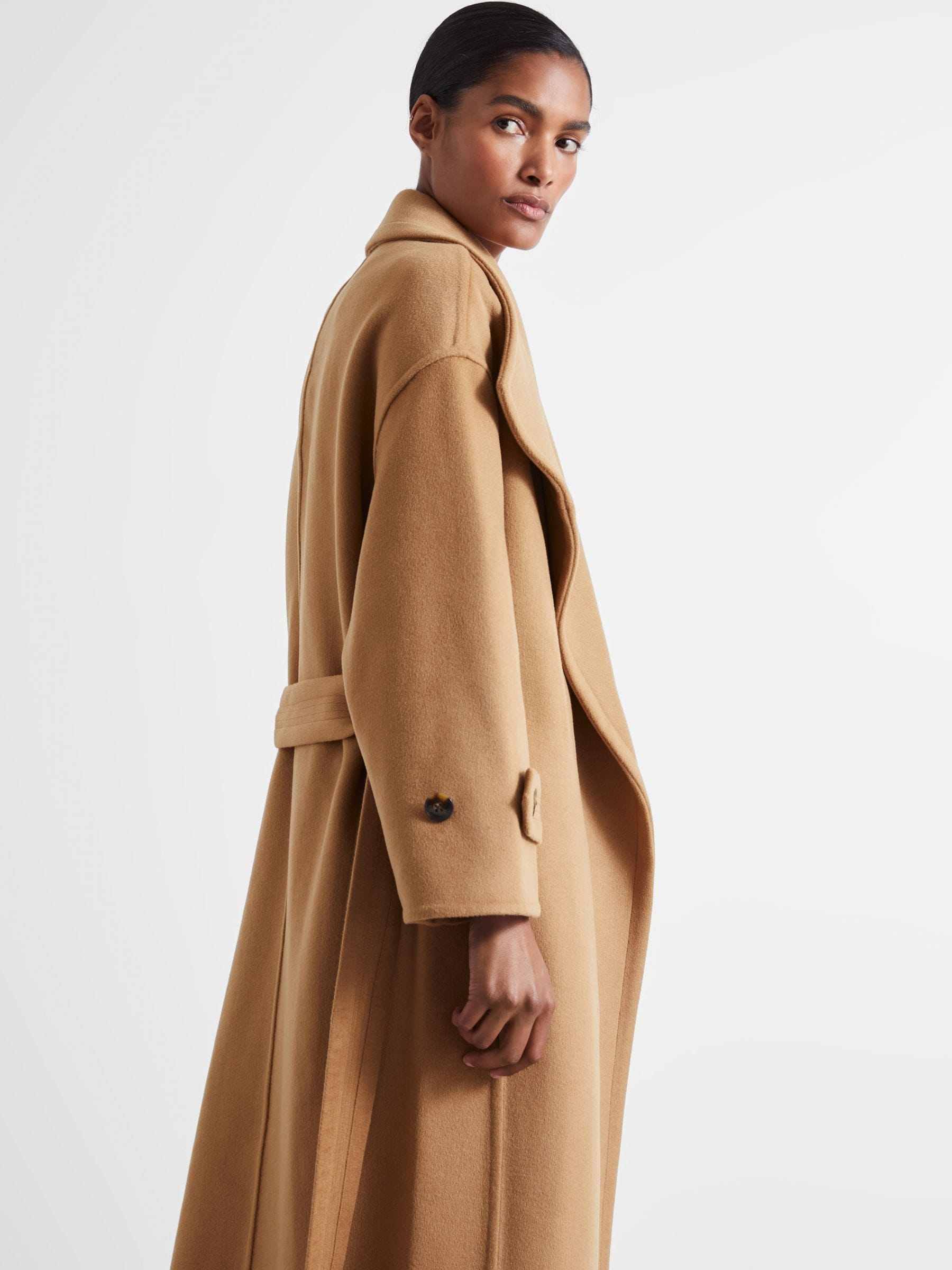 【RIIJA】coating linen maxi coat Buy Reiss Camel Evelyn Atelier Blindseam Wool and Cashmere Coat