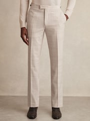 Reiss Stone Oe Belmondo Check Regular-Fit Suit Trousers - Image 3 of 6