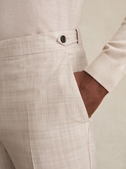 Reiss Stone Oe Belmondo Check Regular-Fit Suit Trousers - Image 4 of 6