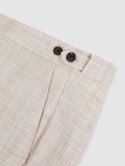 Reiss Stone Oe Belmondo Check Regular-Fit Suit Trousers - Image 6 of 6