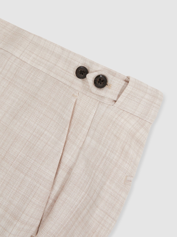 Reiss Stone Oe Belmondo Check Regular-Fit Suit Trousers - Image 6 of 6
