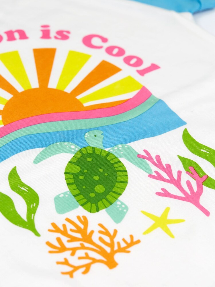 Frugi Girls Conservation Raglan White T-Shirt - Image 4 of 4
