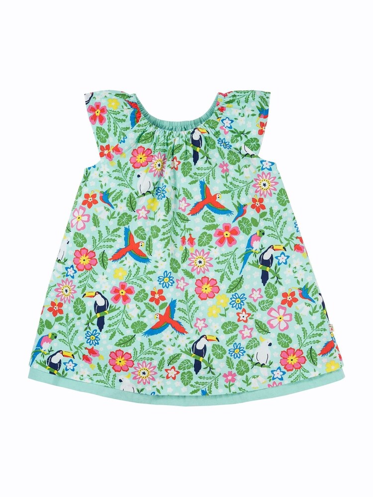 Frugi Green Birds Reversible Dress - Image 2 of 6 Frugi Green Birds Reversible Dress - Image 2 of 6