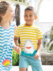 Frugi Yellow Shark Applique T-Shirt - Image 1 of 3