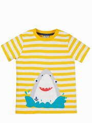 Frugi Yellow Shark Applique T-Shirt - Image 2 of 3