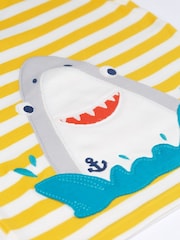Frugi Yellow Shark Applique T-Shirt - Image 3 of 3