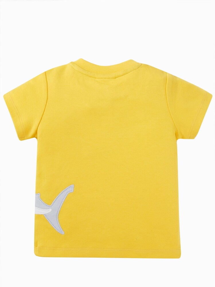 Frugi Yellow Shark Applique T-Shirt - Image 2 of 3