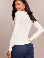 Lipsy Jingle Christmas Slogan Crew Neck Knitted Jumper - Image 4 of 4
