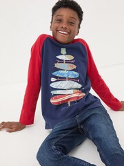FatFace Navy Board Tree T-Shirt - Image 2 of 4