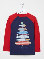 FatFace Navy Board Tree T-Shirt - Image 4 of 4