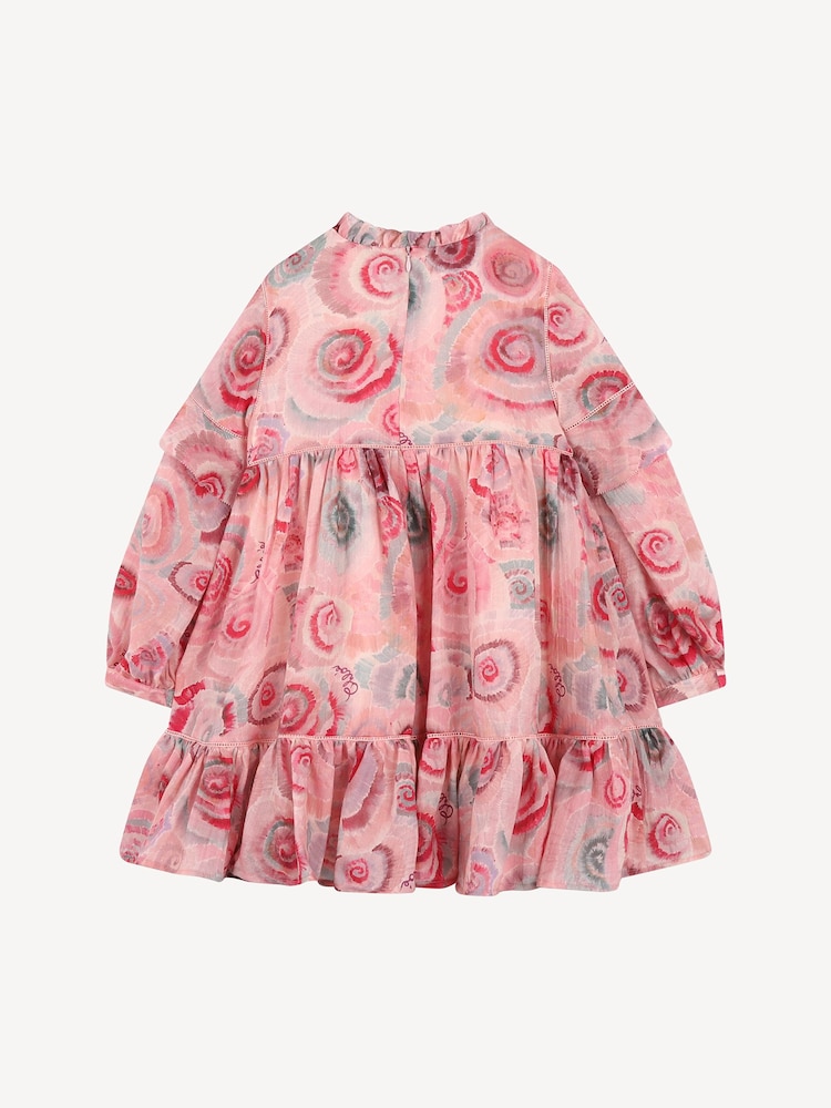Chloé Pink Printed Long Sleeve Dress - Image 2 of 7