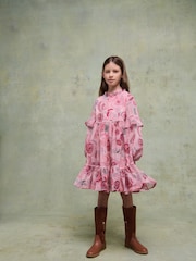 Chloé Pink Printed Long Sleeve Dress - Image 5 of 7