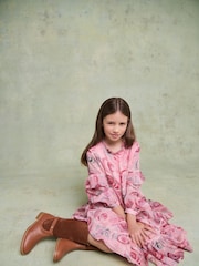 Chloé Pink Printed Long Sleeve Dress - Image 6 of 7
