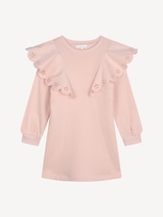 Chloé Pink Long Sleeve Jumper Dress With Frill Sleeves - Image 1 of 4