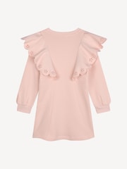 Chloé Pink Long Sleeve Jumper Dress With Frill Sleeves - Image 3 of 4
