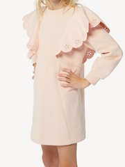Chloé Pink Long Sleeve Jumper Dress With Frill Sleeves - Image 4 of 4