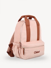 Chloé Pink Chunky Corduroy Logo Backpack - Image 3 of 6