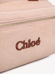 Chloé Pink Chunky Corduroy Logo Backpack - Image 4 of 6