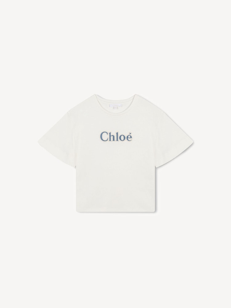 Chloé Cream Short Sleeve Logo T-Shirt - Image 1 of 3