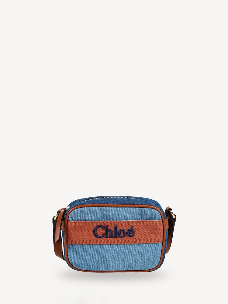 Chloé Blue Denim Logo Cross-Body Bag - Image 1 of 5